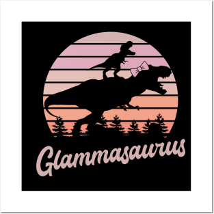 Glammasaurus T-Rex Dinosaur Posters and Art